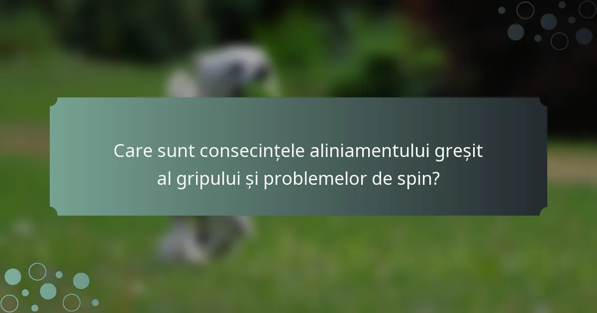 Care sunt consecințele aliniamentului greșit al gripului și problemelor de spin?