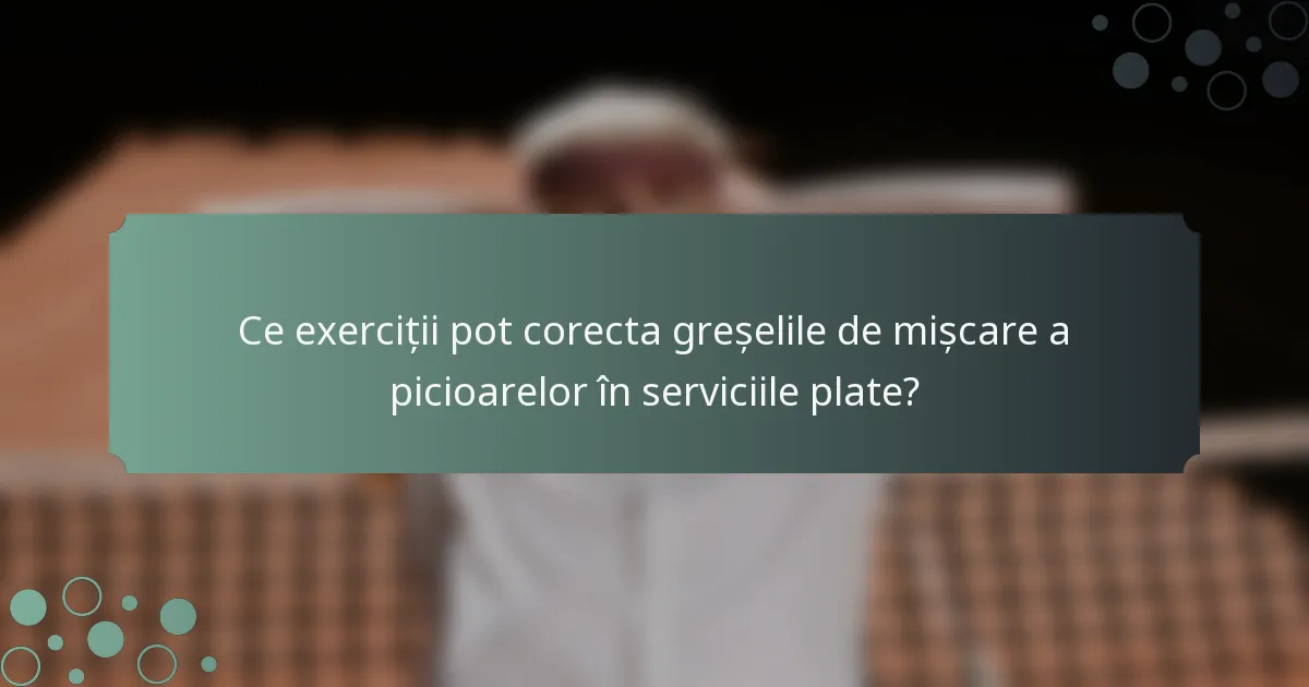 Ce exerciții pot corecta greșelile de mișcare a picioarelor în serviciile plate?